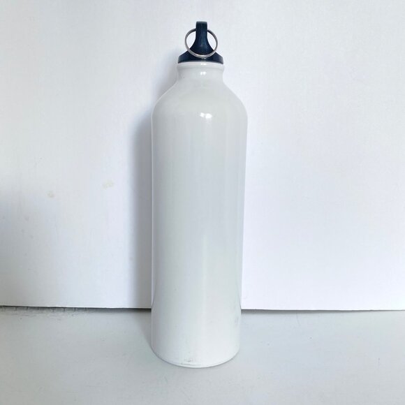 Rythmia White Metal Water Bottle With Black Screw Lid Clip 24 Oz Capacity - Picture 3 of 7